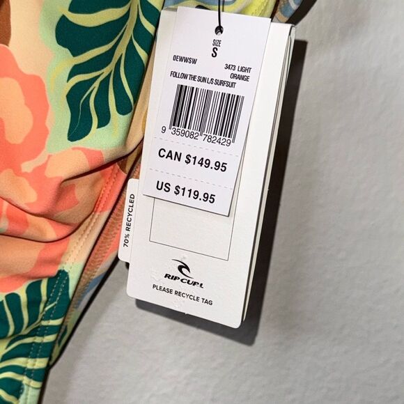 Rip Curl Follow the Sun Long Sleeve Surfsuit light orange Size Small - Picture 6 of 7